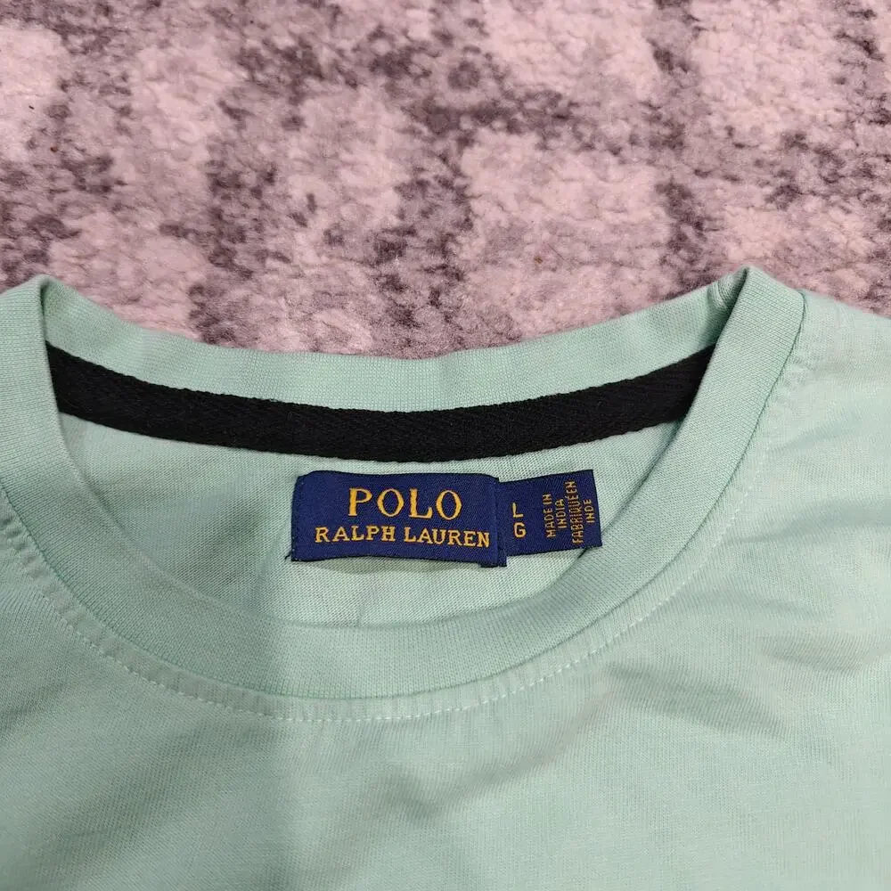 Polo Ralph Lauren Embroidered Polo Bear T Shirt Mint Green Graphic Men Large